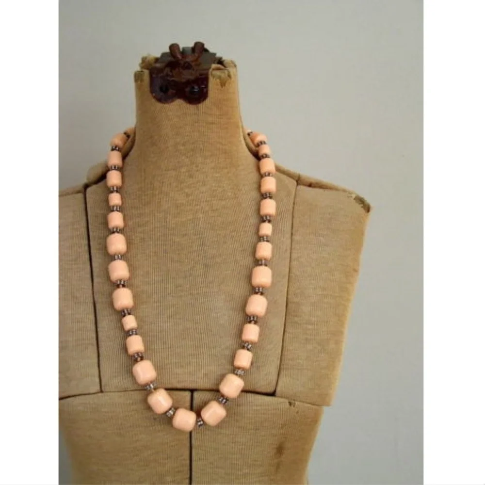 J. Crew Blush Pink Crystal Beaded Necklace